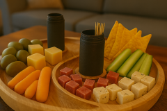 Serveerschotel met yin yang vorm