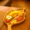 Luxe houten serveertray in bladvorm